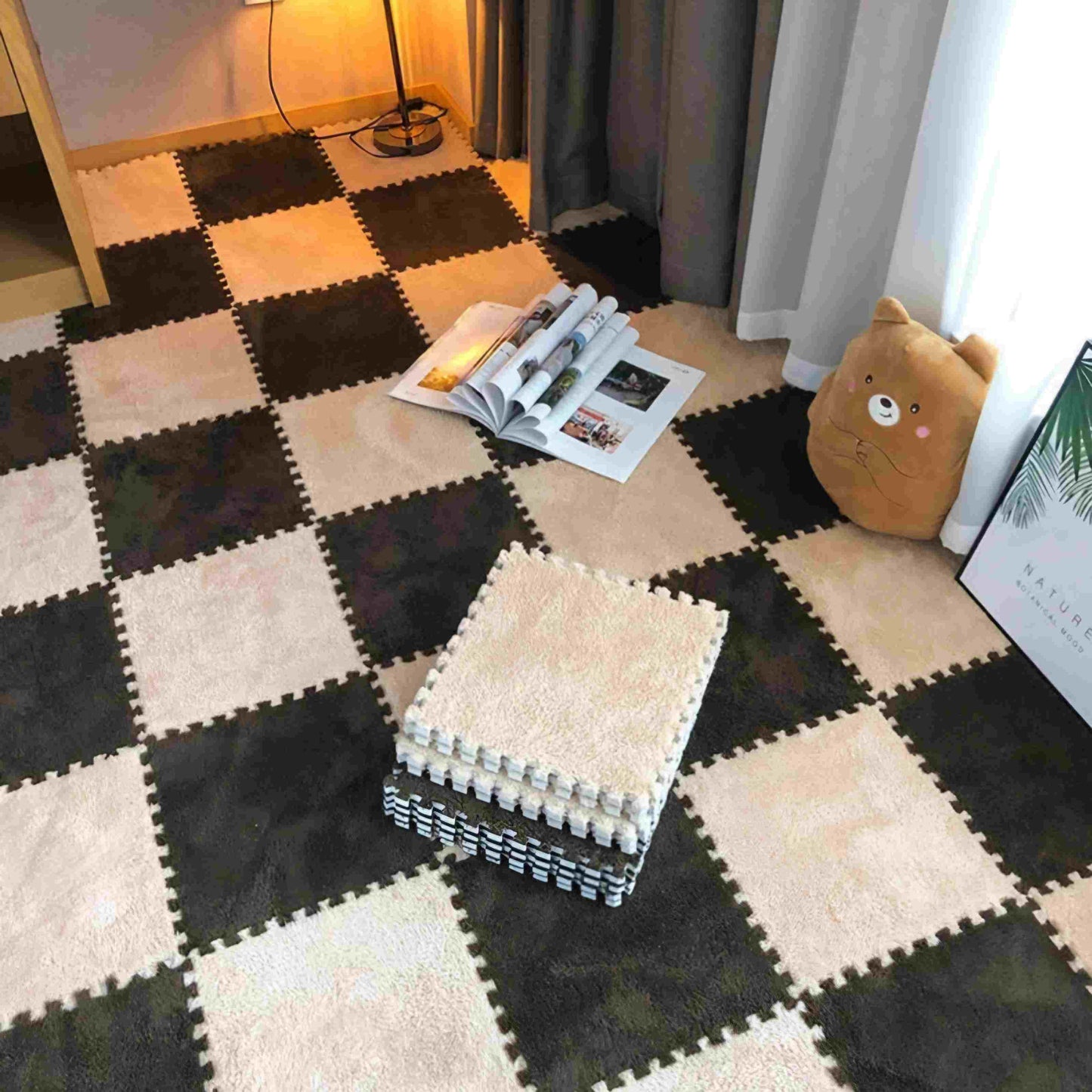 6 Pcs DIY Cozy Checkered Tiles